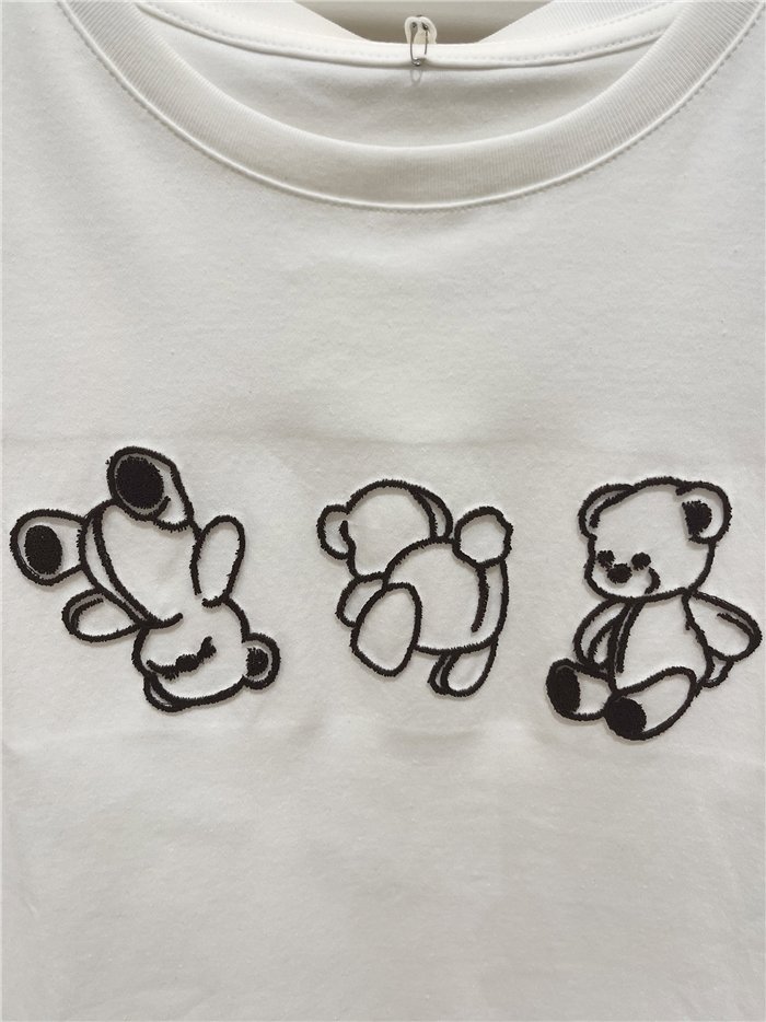 T-Shirt mit geprägten Teddybären