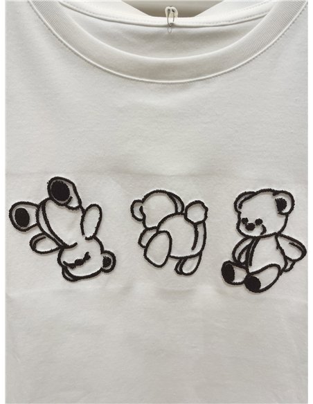 T-Shirt mit geprägten Teddybären