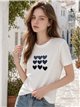 T-shirt à cœurs brodés
