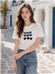 T-shirt à cœurs brodés
