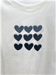 T-shirt à cœurs brodés