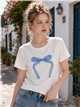 T-shirt à nœud papillon vichy