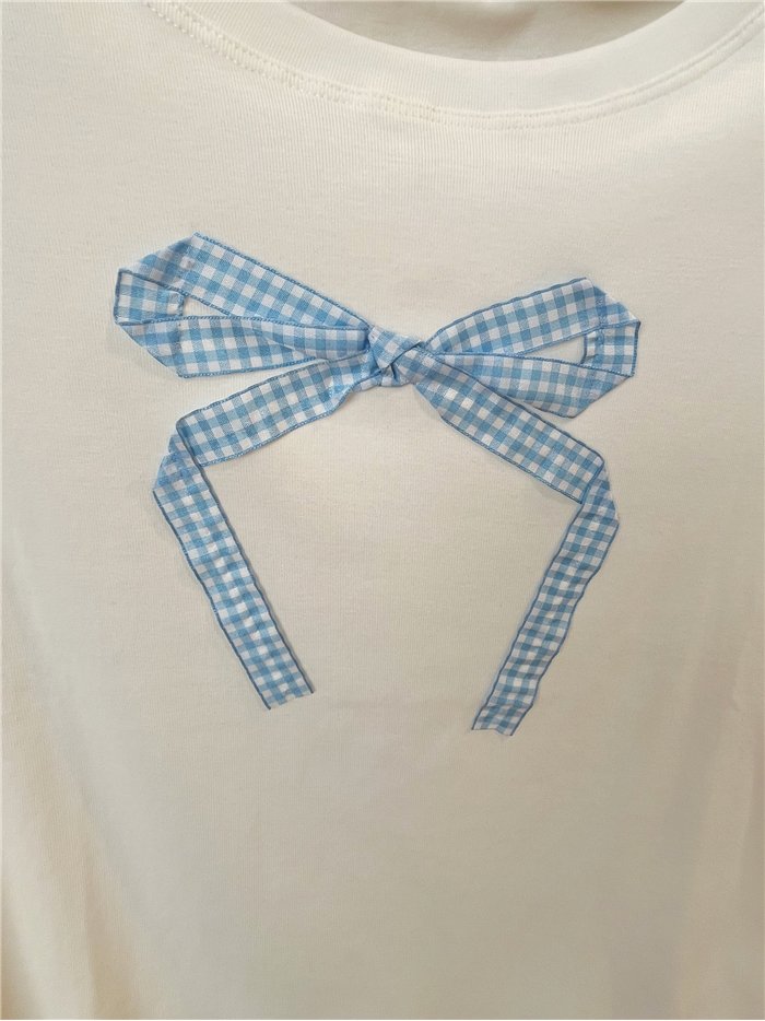 T-shirt à nœud papillon vichy