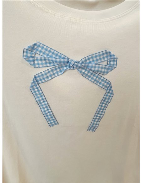 T-shirt à nœud papillon vichy