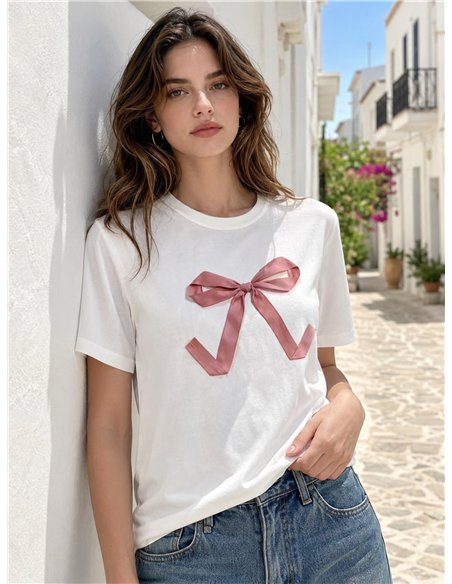 T-Shirt mit Schleife