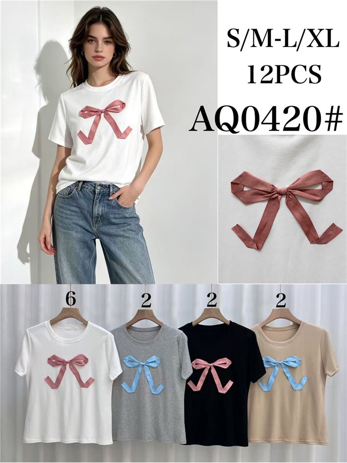 T-Shirt mit Schleife