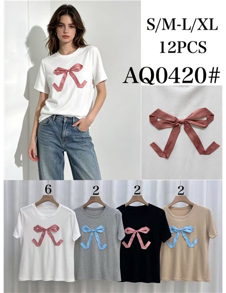 T-Shirt mit Schleife