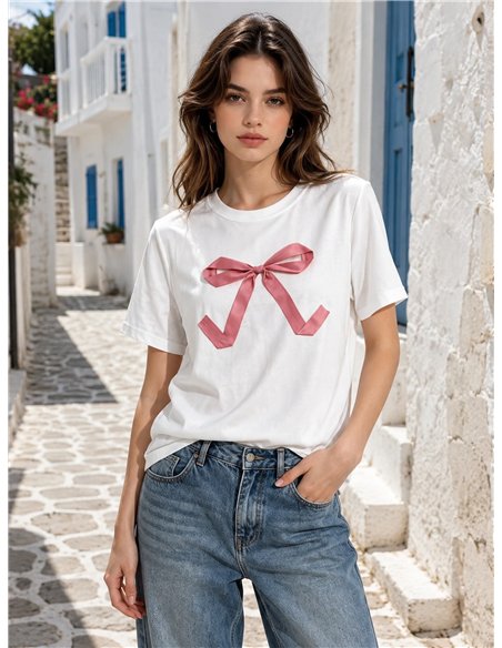 T-Shirt mit Schleife