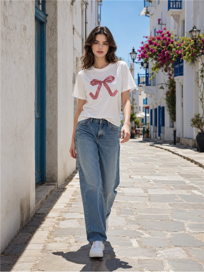 T-Shirt mit Schleife