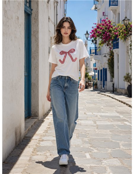 T-Shirt mit Schleife