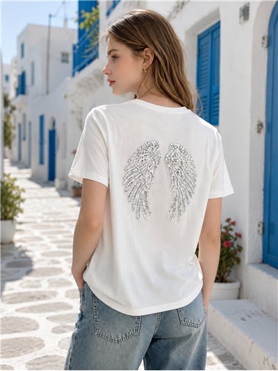 Camiseta alas con strass