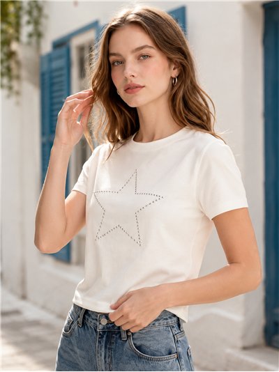 Camiseta estrella tachas