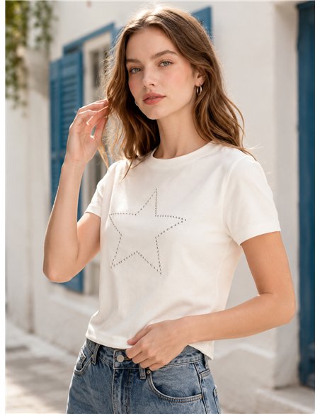 Camiseta estrella tachas