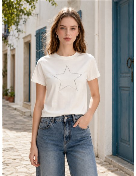 Camiseta estrella tachas