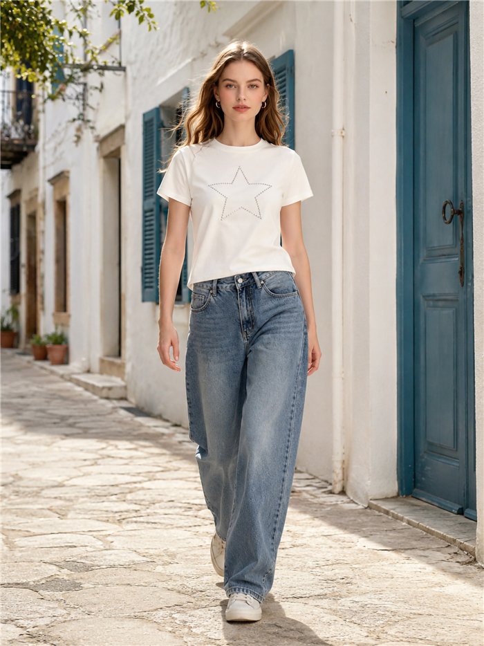 Camiseta estrella tachas