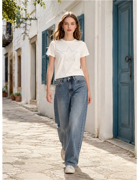 Camiseta estrella tachas