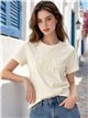 T-shirt con testo ricamato