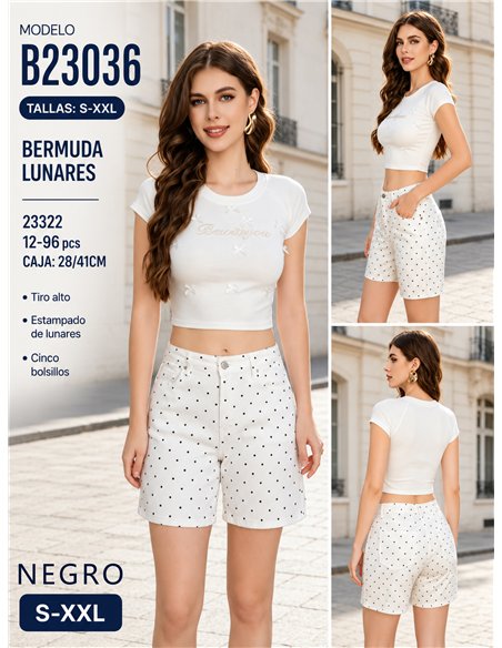 Bermuda lunares negro