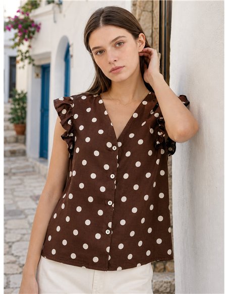 Blusa de lunares manga volantes