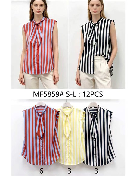 Blusa de rayas con lazada