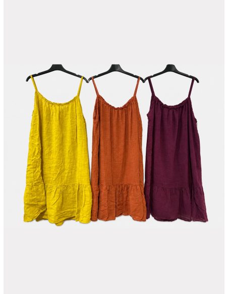 Kurzes Trägerkleid mit Rüschen | ZD-86080-PLISO | B2B