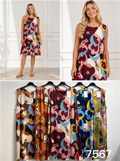 robe en lycra à imprimé floral abstrait grande taille 2