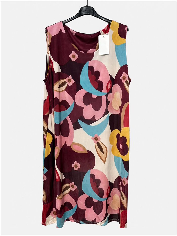Lycra-Kleid in Übergröße mit abstraktem Blumenmuster