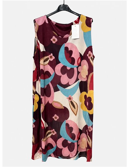 Lycra-Kleid in Übergröße mit abstraktem Blumenmuster