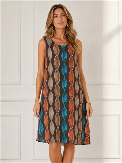 robe en lycra imprimée ovale grande taille