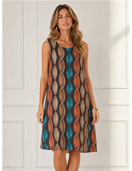 Plus-Size-Kleid aus Lycra mit ovalem Print