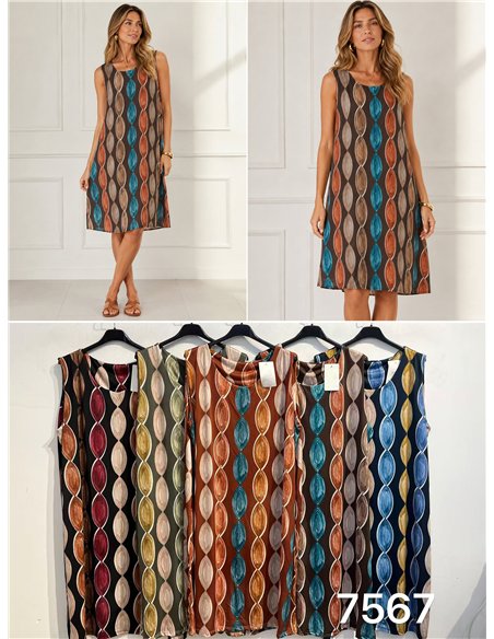 Plus-Size-Kleid aus Lycra mit ovalem Print