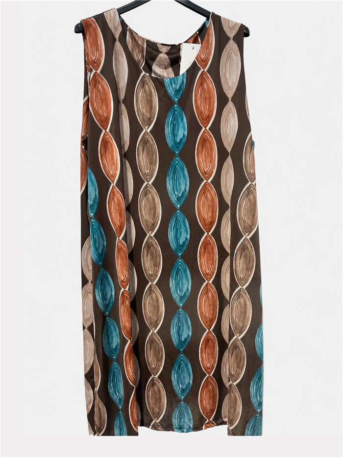 Plus-Size-Kleid aus Lycra mit ovalem Print