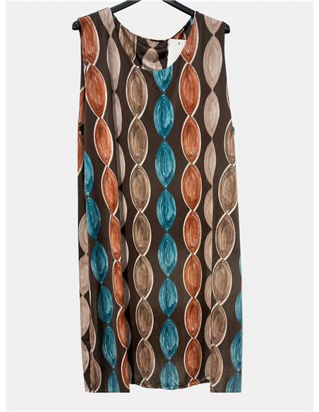 Plus-Size-Kleid aus Lycra mit ovalem Print