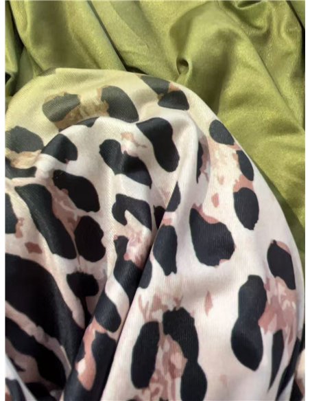 Conjunto talla grande blusa lycra degradado leopardo y pantalón