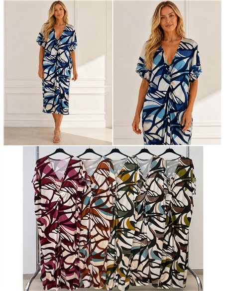 Leaf print lycra midi dress