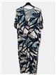 Leaf print lycra midi dress