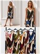 Lycra-Kleid mit abstraktem Print und Reifrock-Details