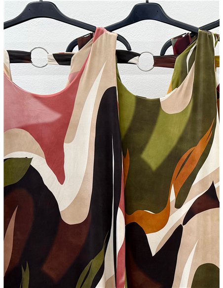 Lycra-Kleid mit abstraktem Print und Reifrock-Details