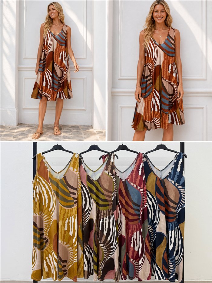 ausgestelltes Lycra-Kleid mit Wellenmuster