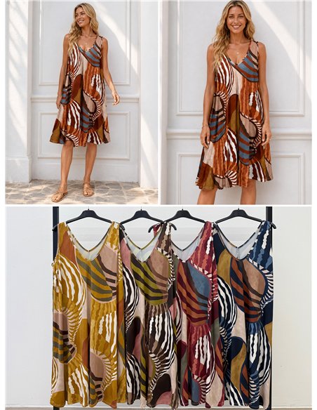 ausgestelltes Lycra-Kleid mit Wellenmuster