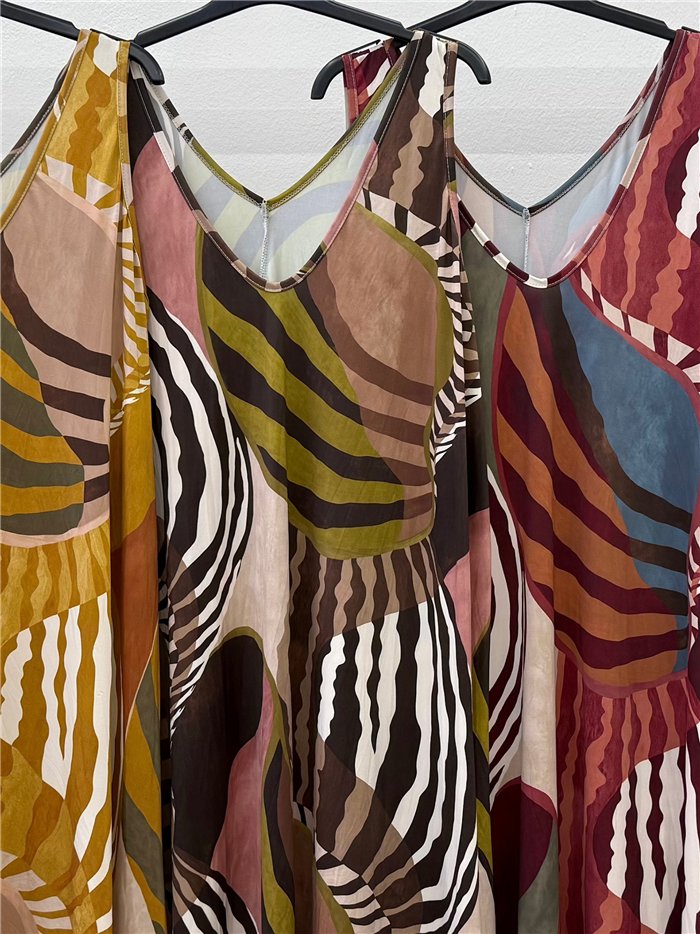 ausgestelltes Lycra-Kleid mit Wellenmuster
