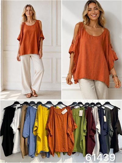 Blusa talla grande con detalle crochet 2