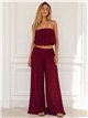 Conjunto top plisado palabra de honor y pantalón