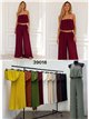 Conjunto top plisado palabra de honor y pantalón