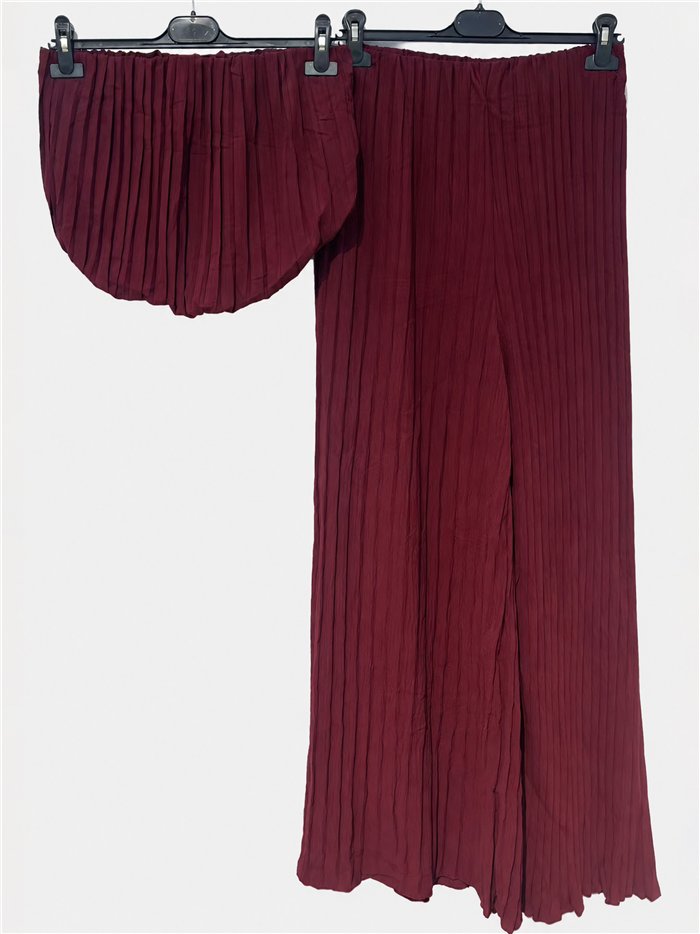 Conjunto top plisado palabra de honor y pantalón