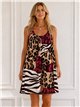 Vestido de lycra com estampa animal