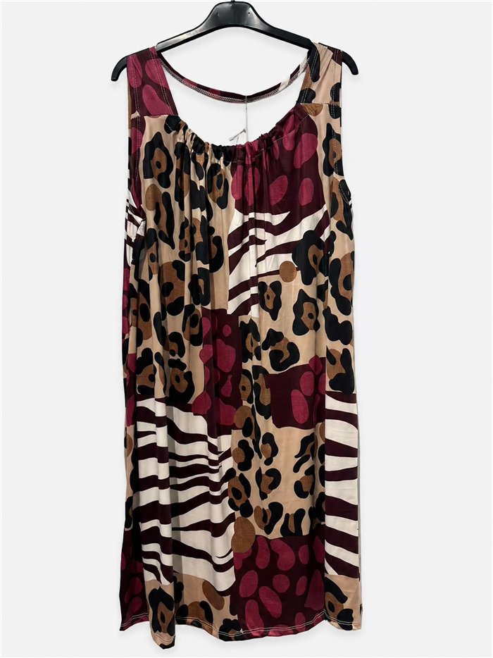 Vestido de lycra com estampa animal