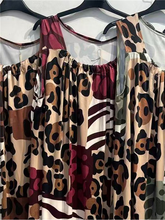 Vestido de lycra com estampa animal