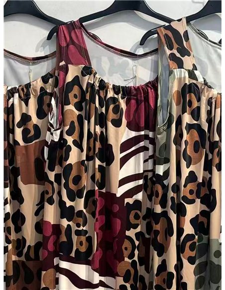 Vestido de lycra com estampa animal