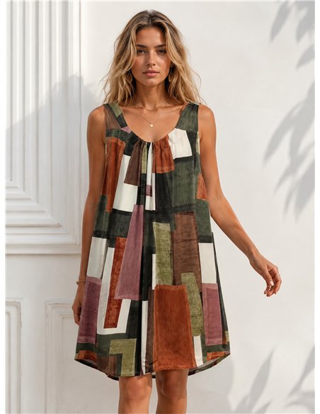 Lycra-Kleid mit geometrischem Muster